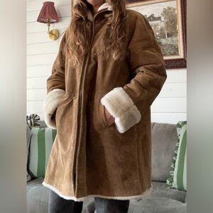 New York Jones Vintage Suede Leather Coat